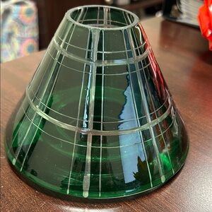 Yankee Candle Deep Green Glass Art Candle Topper